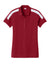 Sport-Tek LST104 Womens Moisture Wicking Competitor United Short Sleeve Polo Shirt Deep Red/White Flat Front