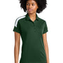 Sport-Tek Womens Moisture Wicking Competitor United Short Sleeve Polo Shirt - Forest Green/White