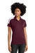 Sport-Tek LST104 Womens Moisture Wicking Competitor United Short Sleeve Polo Shirt Maroon/White Model Front