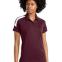 Sport-Tek Womens Moisture Wicking Competitor United Short Sleeve Polo Shirt - Maroon/White