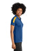 Sport-Tek LST104 Womens Moisture Wicking Competitor United Short Sleeve Polo Shirt Royal Blue/Gold Model Side