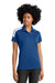 Sport-Tek LST104 Womens Moisture Wicking Competitor United Short Sleeve Polo Shirt Royal Blue/White Model Front