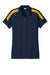 Sport-Tek LST104 Womens Moisture Wicking Competitor United Short Sleeve Polo Shirt True Navy Blue/Gold Flat Front