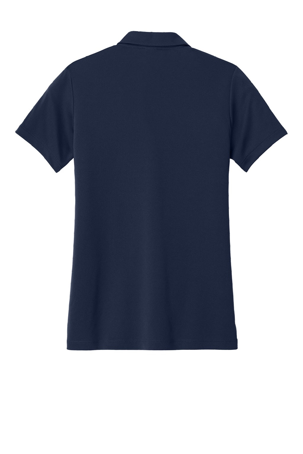 Sport-Tek LST104 Womens Moisture Wicking Competitor United Short Sleeve Polo Shirt True Navy Blue/White Flat Back