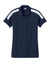 Sport-Tek LST104 Womens Moisture Wicking Competitor United Short Sleeve Polo Shirt True Navy Blue/White Flat Front