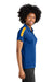 Sport-Tek LST104 Womens Moisture Wicking Competitor United Short Sleeve Polo Shirt True Royal Blue/Gold Model Side