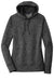 Sport-Tek LST225 Womens Electric Heather Moisture Wicking Fleece Hooded Sweatshirt Hoodie w/ Pouch Pocket Grey Black Electric Flat Front