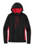 Sport-Tek LST235 Womens Sport-Wick Moisture Wicking Fleece Hooded Sweatshirt Hoodie w/ Pouch Pocket Black/Deep Red Flat Front