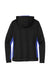 Sport-Tek LST235 Womens Sport-Wick Moisture Wicking Fleece Hooded Sweatshirt Hoodie w/ Pouch Pocket Black/True Royal Blue Flat Back