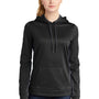 Sport-Tek Womens Sport-Wick Moisture Wicking Fleece Hooded Sweatshirt Hoodie w/ Pouch Pocket - Black/Dark Smoke Grey - Closeout