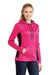 Sport-Tek LST235 Womens Sport-Wick Moisture Wicking Fleece Hooded Sweatshirt Hoodie w/ Pouch Pocket Neon Pink/Black Model 3q