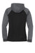 Sport-Tek LST236 Womens Sport-Wick Moisture Wicking Fleece Hooded Sweatshirt Hoodie w/ Pockets Black/Dark Smoke Grey Flat Back