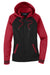 Sport-Tek LST236 Womens Sport-Wick Moisture Wicking Fleece Hooded Sweatshirt Hoodie w/ Pockets Black/Deep Red Flat Front