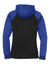 Sport-Tek LST236 Womens Sport-Wick Moisture Wicking Fleece Hooded Sweatshirt Hoodie w/ Pockets Black/True Royal Blue Flat Back