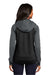 Sport-Tek LST236 Womens Sport-Wick Moisture Wicking Fleece Hooded Sweatshirt Hoodie w/ Pockets Black/Dark Smoke Grey Model Back