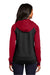 Sport-Tek LST236 Womens Sport-Wick Moisture Wicking Fleece Hooded Sweatshirt Hoodie w/ Pockets Black/Deep Red Model Back