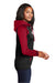 Sport-Tek LST236 Womens Sport-Wick Moisture Wicking Fleece Hooded Sweatshirt Hoodie w/ Pockets Black/Deep Red Model Side