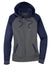 Sport-Tek LST236 Womens Sport-Wick Moisture Wicking Fleece Hooded Sweatshirt Hoodie w/ Pockets Dark Smoke Grey/Navy Blue Flat Front