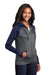 Sport-Tek LST236 Womens Sport-Wick Moisture Wicking Fleece Hooded Sweatshirt Hoodie w/ Pockets Dark Smoke Grey/Navy Blue Model 3q