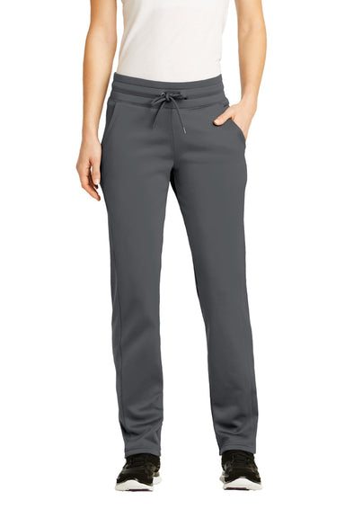 Sport-Tek LST237 Womens Sport Wick Moisture Wicking Fleece Sweatpants w/ Pockets Dark Smoke Grey Model Front