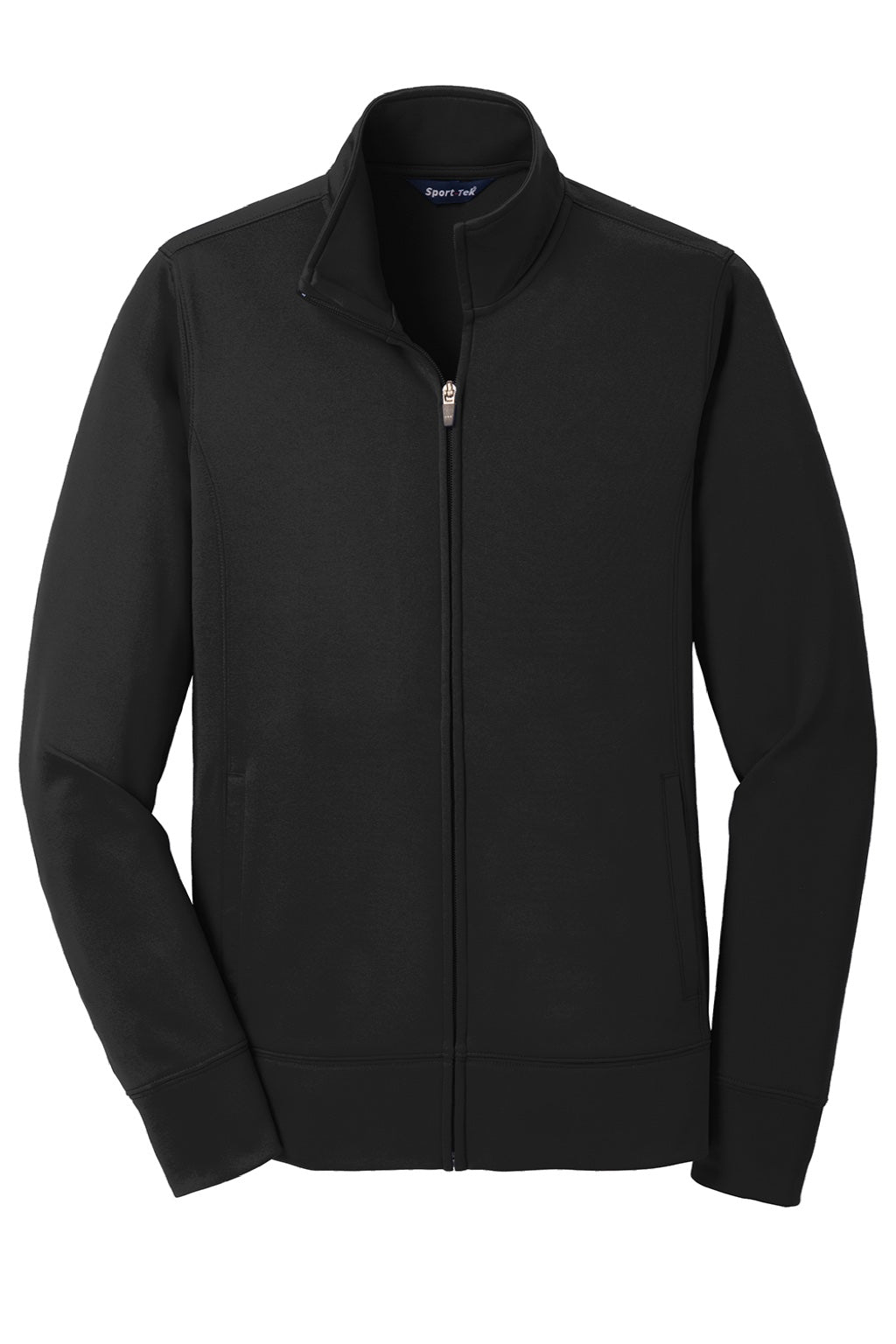 Sport-Tek LST241 Womens Sport-Wick Moisture Wicking Fleece Full Zip Sweatshirt w/ Pockets Black Flat Front