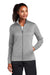 Sport-Tek LST241 Womens Sport-Wick Moisture Wicking Fleece Full Zip Sweatshirt w/ Pockets Silver Grey Model Front