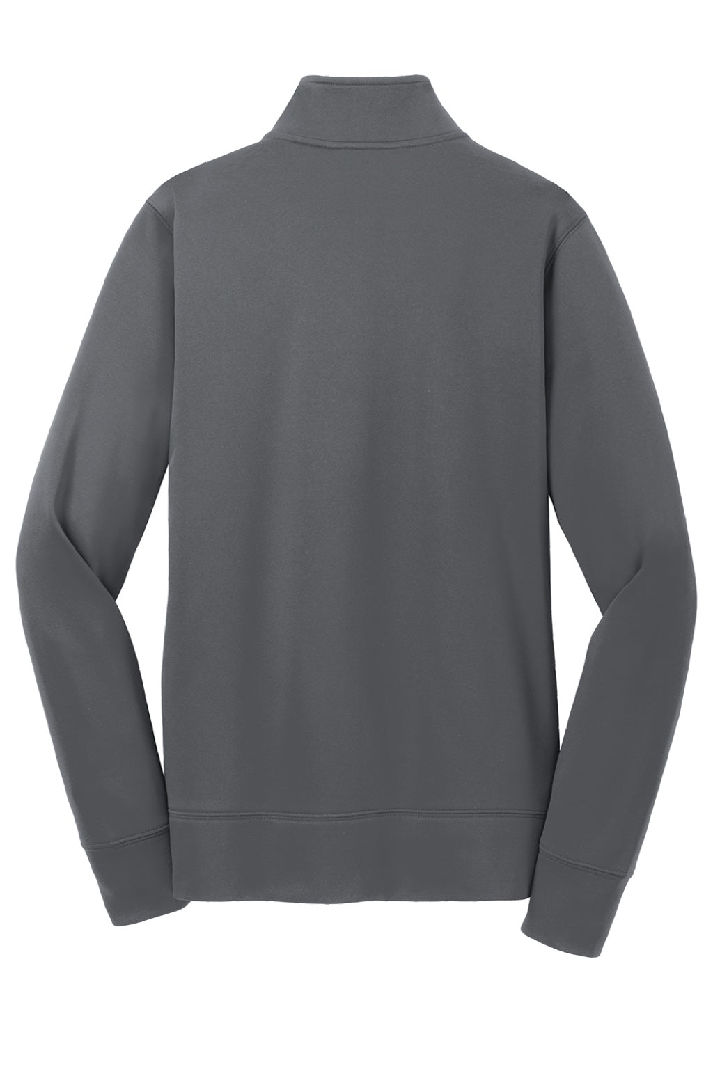 Sport-Tek LST241 Womens Sport-Wick Moisture Wicking Fleece Full Zip Sweatshirt w/ Pockets Dark Smoke Grey Flat Back