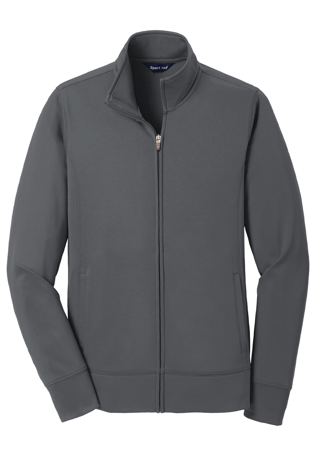 Sport-Tek LST241 Womens Sport-Wick Moisture Wicking Fleece Full Zip Sweatshirt w/ Pockets Dark Smoke Grey Flat Front
