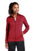 Sport-Tek LST241 Womens Sport-Wick Moisture Wicking Fleece Full Zip Sweatshirt w/ Pockets Deep Red Model Front