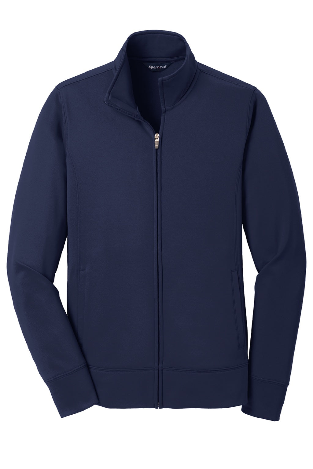 Sport-Tek LST241 Womens Sport-Wick Moisture Wicking Fleece Full Zip Sweatshirt w/ Pockets Navy Blue Flat Front