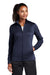 Sport-Tek LST241 Womens Sport-Wick Moisture Wicking Fleece Full Zip Sweatshirt w/ Pockets Navy Blue Model Front