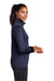 Sport-Tek LST241 Womens Sport-Wick Moisture Wicking Fleece Full Zip Sweatshirt w/ Pockets Navy Blue Model Side