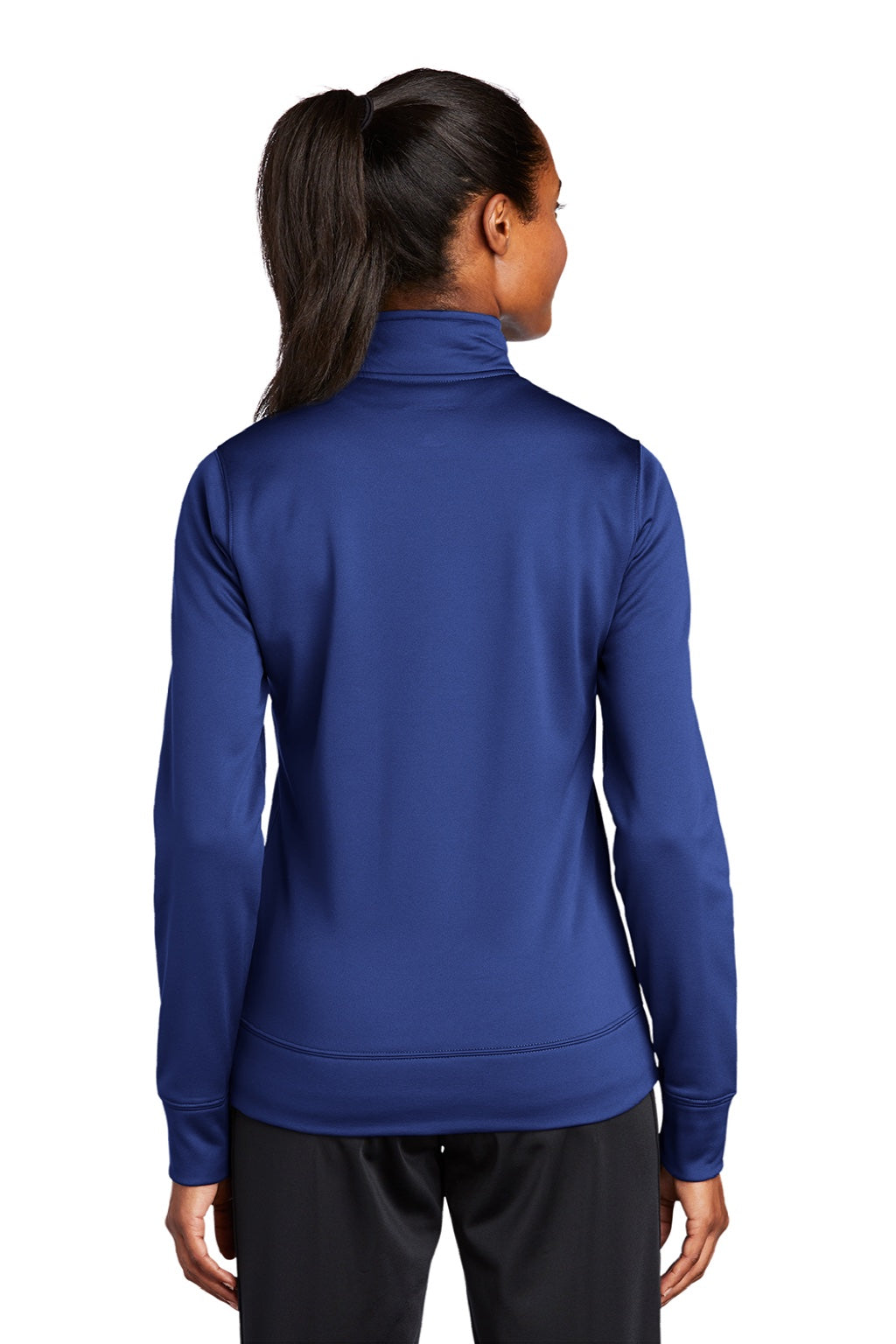 Sport-Tek LST241 Womens Sport-Wick Moisture Wicking Fleece Full Zip Sweatshirt w/ Pockets True Royal Blue Model Back