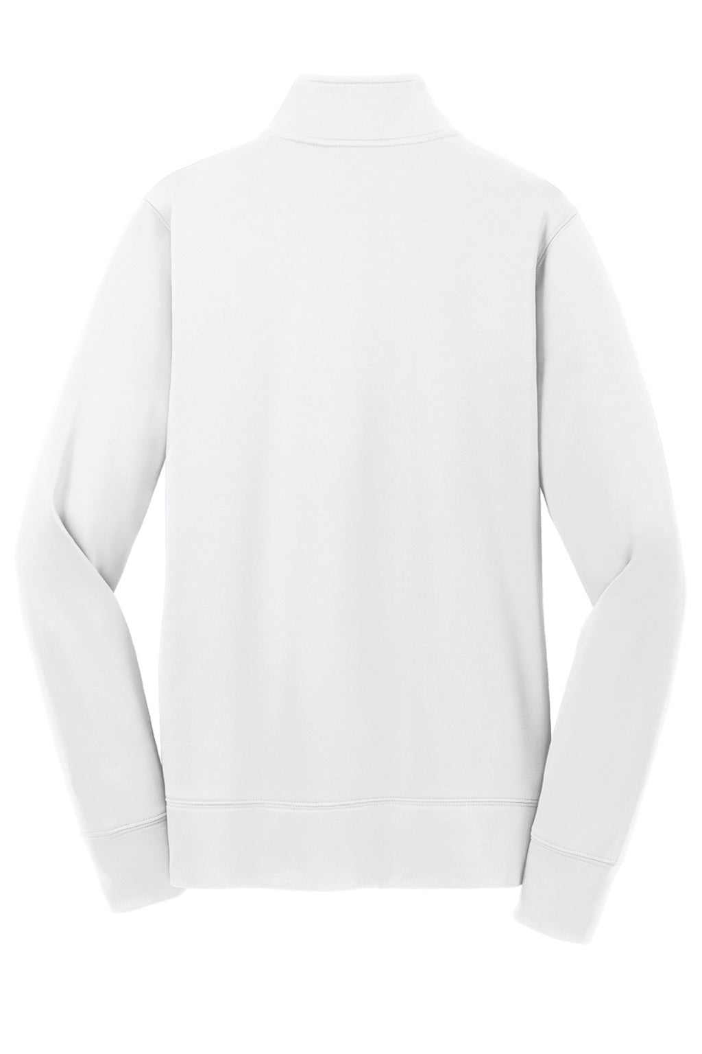 Sport-Tek LST241 Womens Sport-Wick Moisture Wicking Fleece Full Zip Sweatshirt w/ Pockets White Flat Back