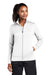 Sport-Tek LST241 Womens Sport-Wick Moisture Wicking Fleece Full Zip Sweatshirt w/ Pockets White Model Front