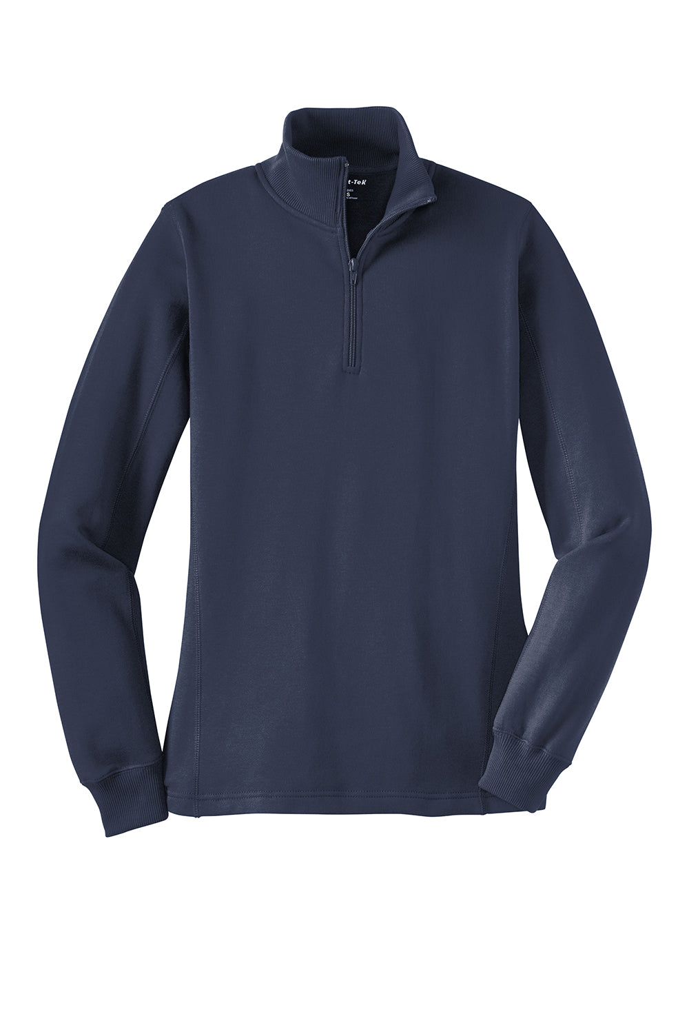Sport-Tek LST253 Womens Shrink Resistant Fleece 1/4 Zip Sweatshirt True Navy Blue Flat Front