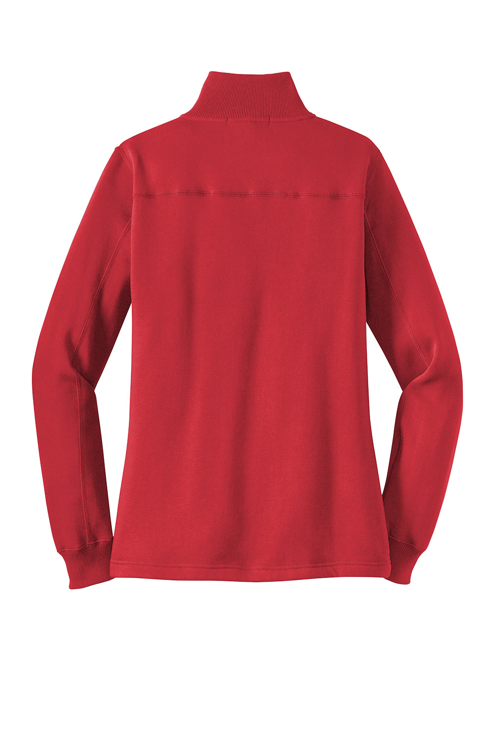 Sport-Tek LST253 Womens Shrink Resistant Fleece 1/4 Zip Sweatshirt True Red Flat Back