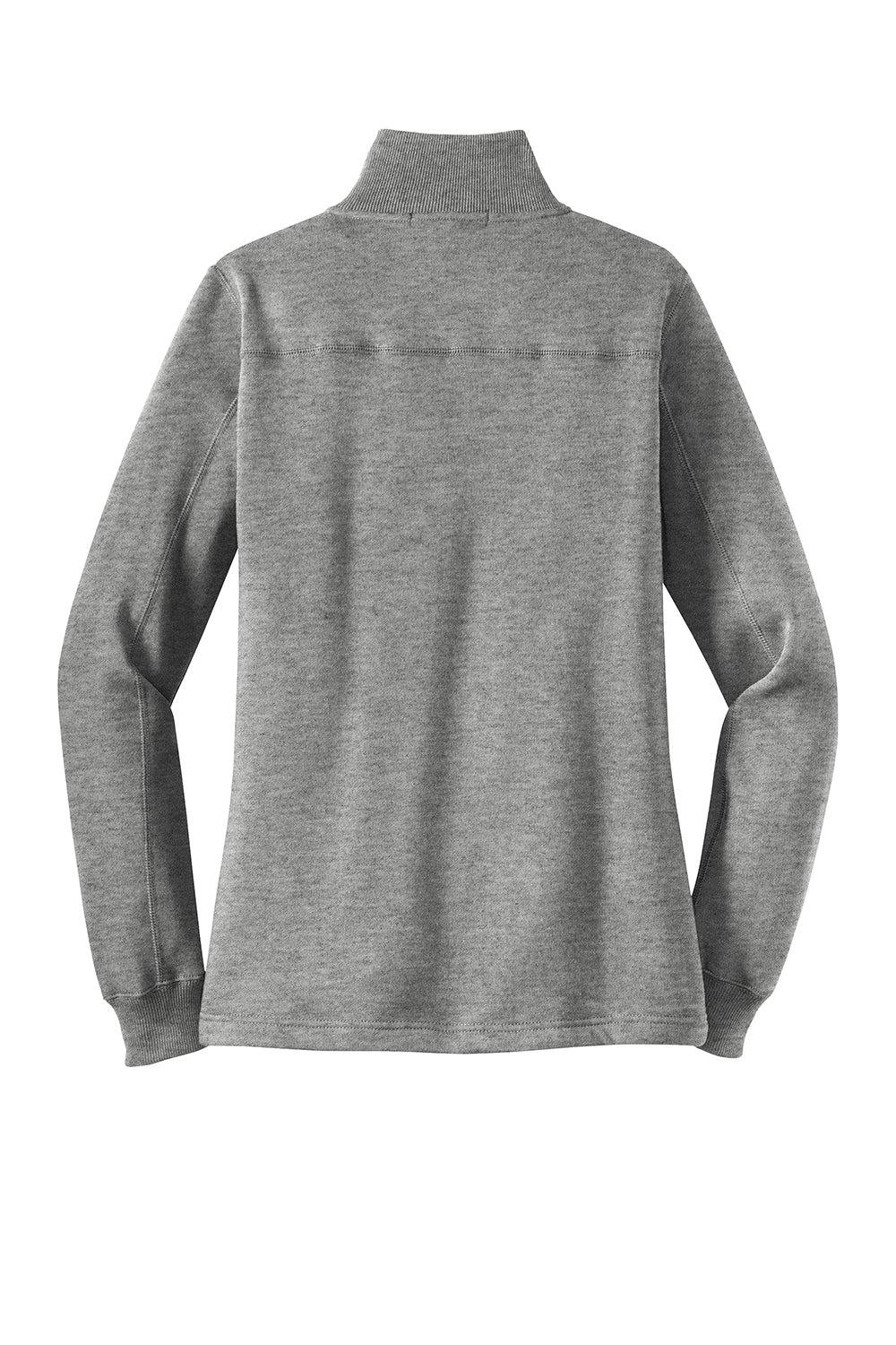 Sport-Tek LST253 Womens Shrink Resistant Fleece 1/4 Zip Sweatshirt Heather Vintage Grey Flat Back