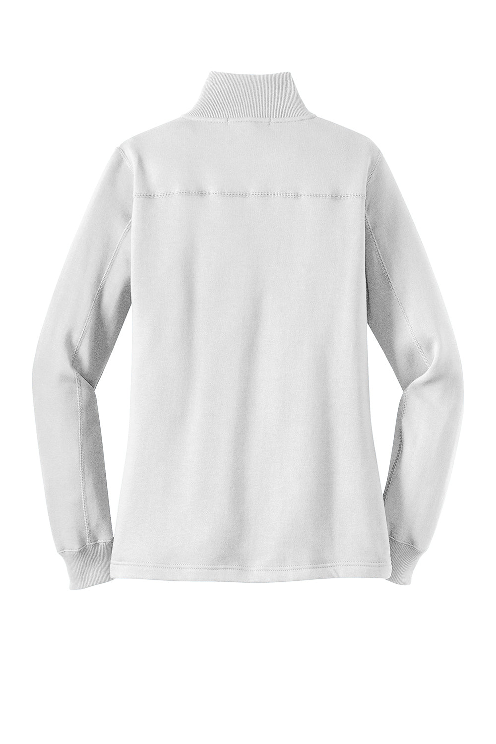 Sport-Tek LST253 Womens Shrink Resistant Fleece 1/4 Zip Sweatshirt White Flat Back