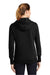 Sport-Tek LST254 Womens Shrink Resistant Fleece Hooded Sweatshirt Hoodie w/ Pouch Pocket Black Model Back