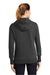 Sport-Tek LST254 Womens Shrink Resistant Fleece Hooded Sweatshirt Hoodie w/ Pouch Pocket Heather Graphite Grey Model Back