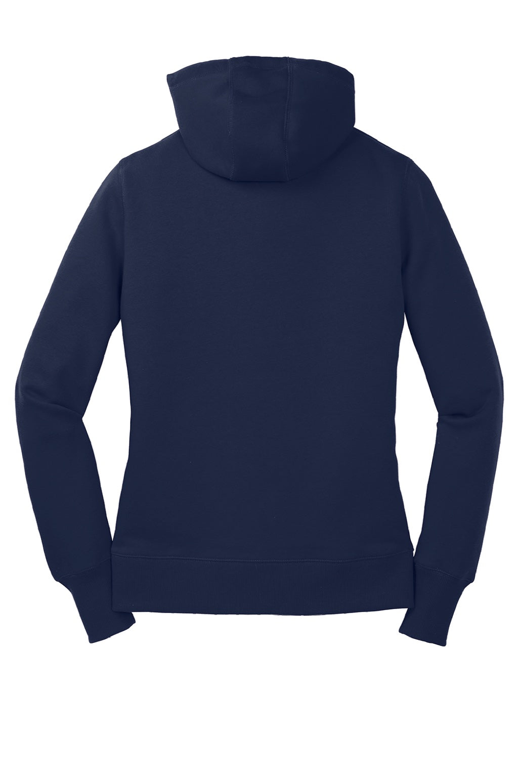 Sport-Tek LST254 Womens Shrink Resistant Fleece Hooded Sweatshirt Hoodie w/ Pouch Pocket True Navy Blue Flat Back