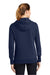 Sport-Tek LST254 Womens Shrink Resistant Fleece Hooded Sweatshirt Hoodie w/ Pouch Pocket True Navy Blue Model Back