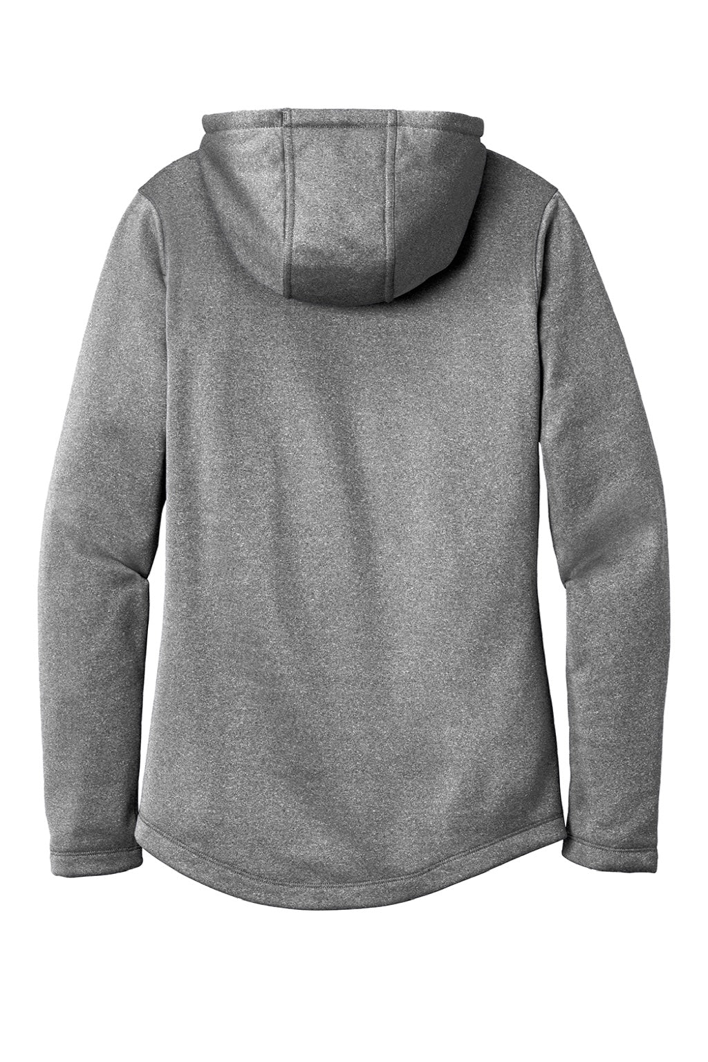Sport-Tek LST264 Womens Heather Sport-Wick Moisture Wicking Fleece Hooded Sweatshirt Hoodie w/ Pouch Pocket Heather Black Flat Back