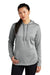 Sport-Tek LST264 Womens Heather Sport-Wick Moisture Wicking Fleece Hooded Sweatshirt Hoodie w/ Pouch Pocket Heather Dark Silver Grey Model Front