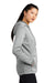 Sport-Tek LST264 Womens Heather Sport-Wick Moisture Wicking Fleece Hooded Sweatshirt Hoodie w/ Pouch Pocket Heather Dark Silver Grey Model Side