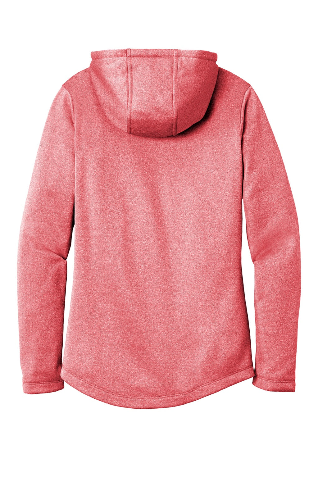 Sport-Tek LST264 Womens Heather Sport-Wick Moisture Wicking Fleece Hooded Sweatshirt Hoodie w/ Pouch Pocket Heather Deep Red Flat Back