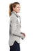 Sport-Tek LST280 Womens Triumph Fleece Cowl Neck Sweatshirt w/ Pocket Heather Grey Model Side