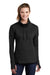 Sport-Tek LST280 Womens Triumph Fleece Cowl Neck Sweatshirt w/ Pocket Black Model Front