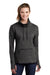 Sport-Tek LST280 Womens Triumph Fleece Cowl Neck Sweatshirt w/ Pocket Heather Black Model Front